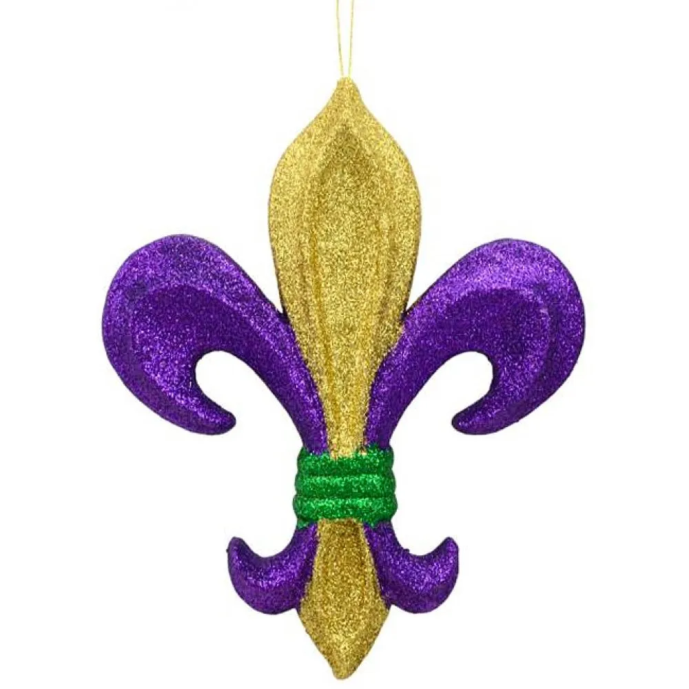 Fleur de Lis Glitter Ornament - Assorted