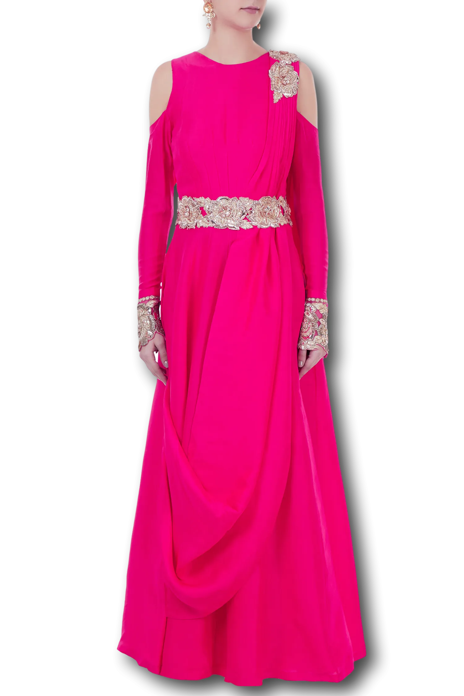 Fuschia Pink Color Gown
