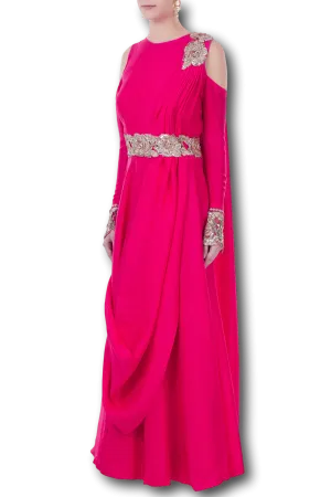Fuschia Pink Color Gown