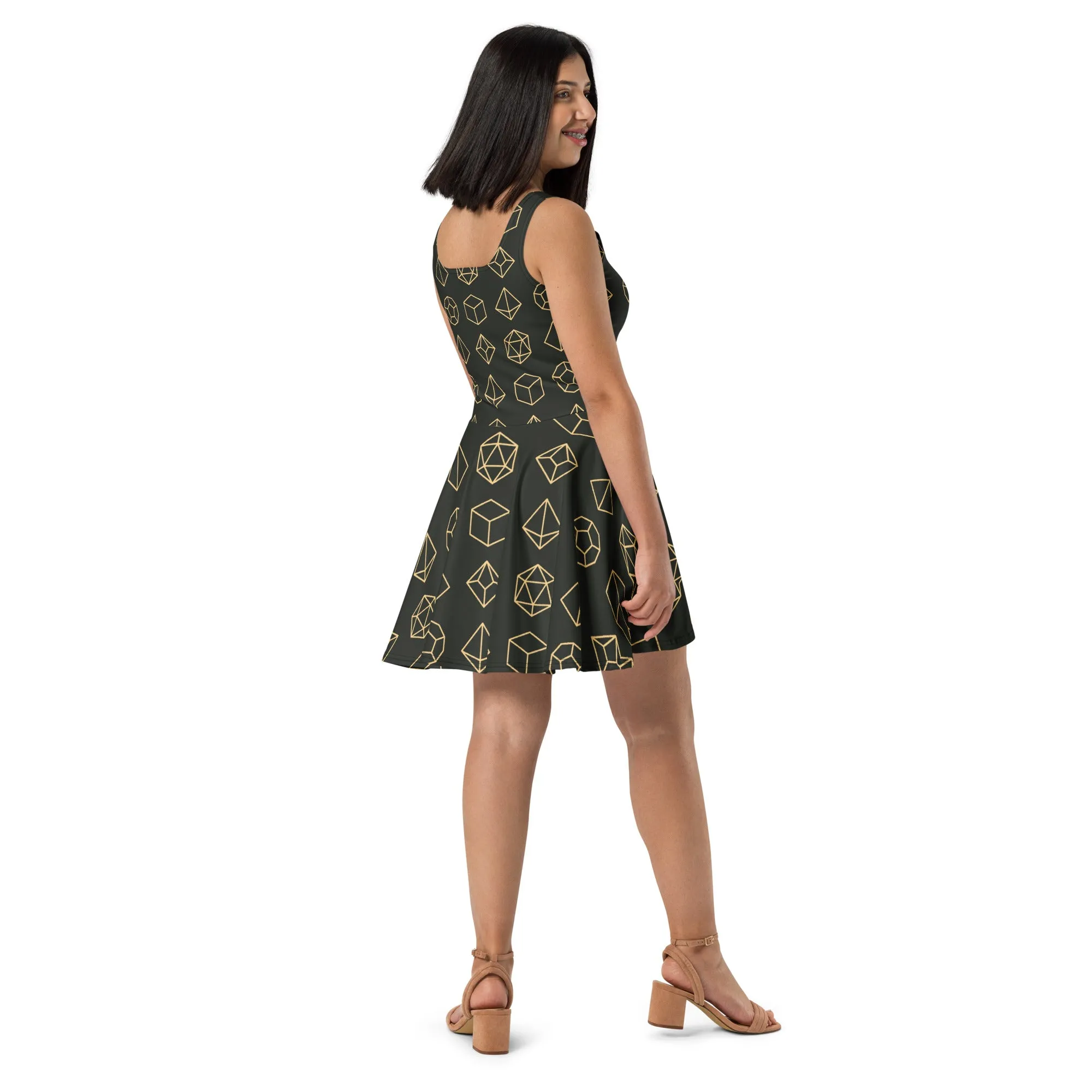 Geometric Dice Skater Dress