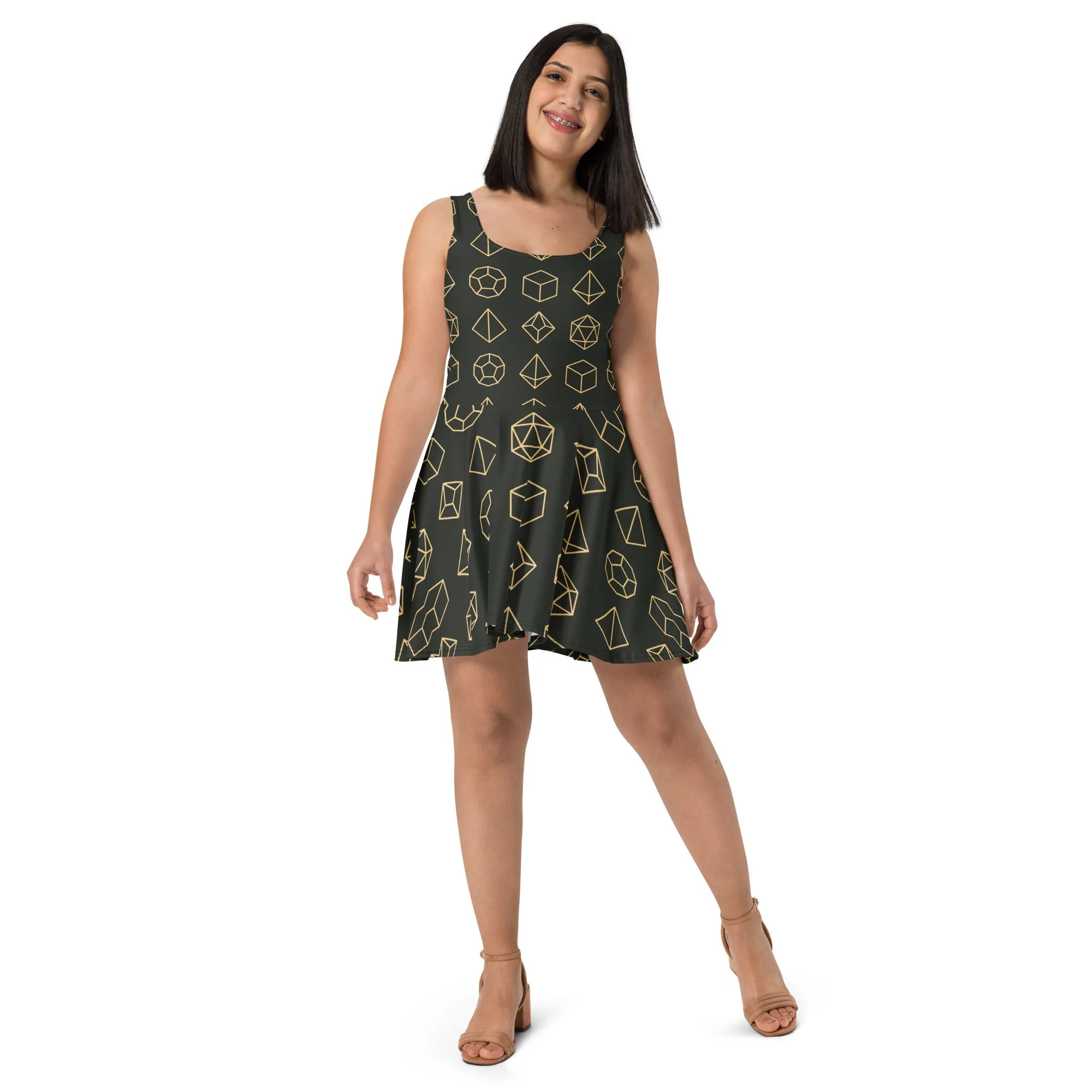 Geometric Dice Skater Dress