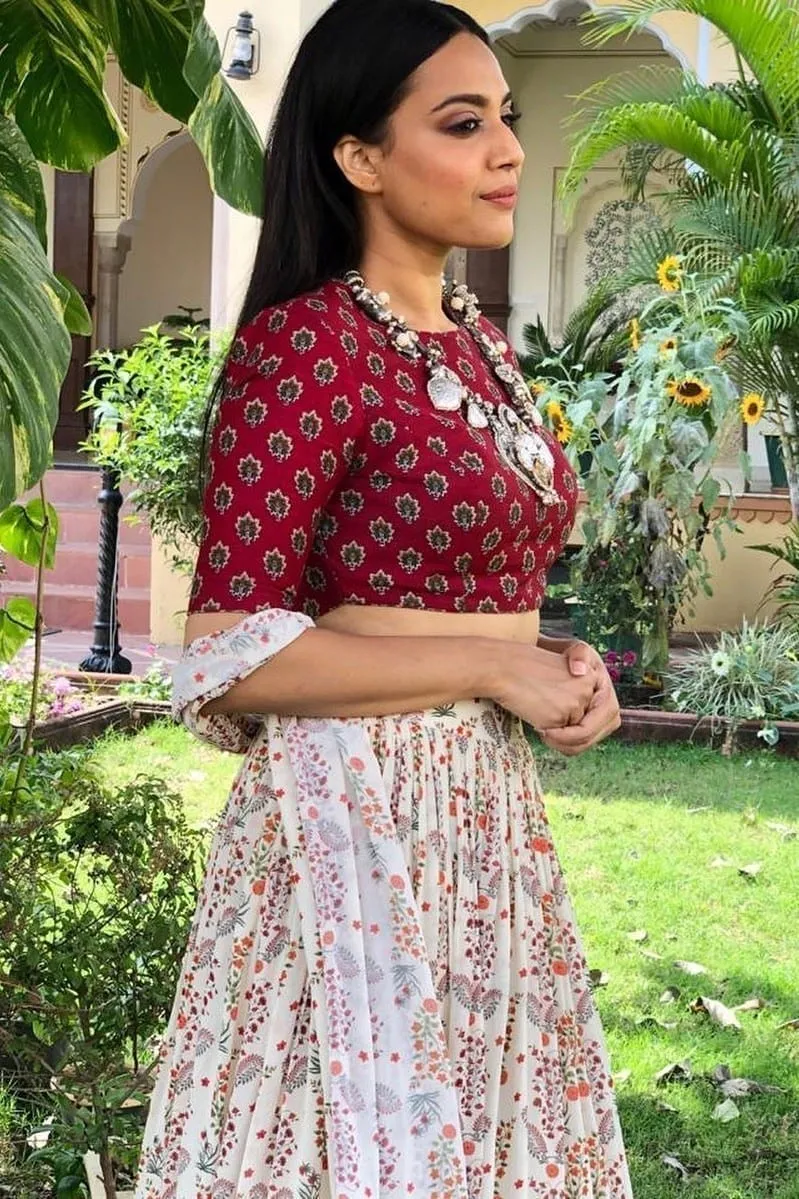 Georgette & Silk Lehenga