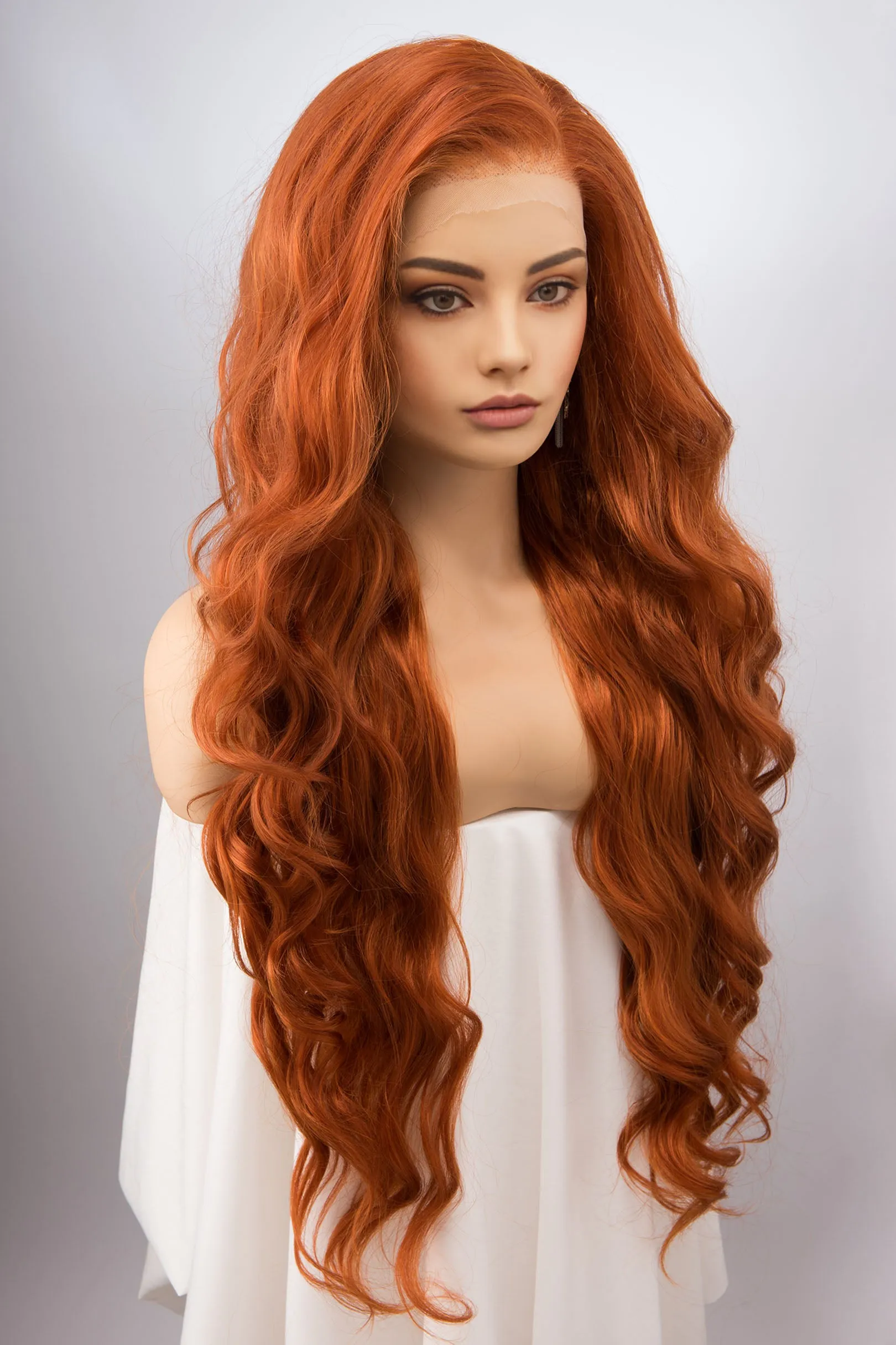 Ginger Red Head Lace Synthetic Wig Rooney Chappell Look
