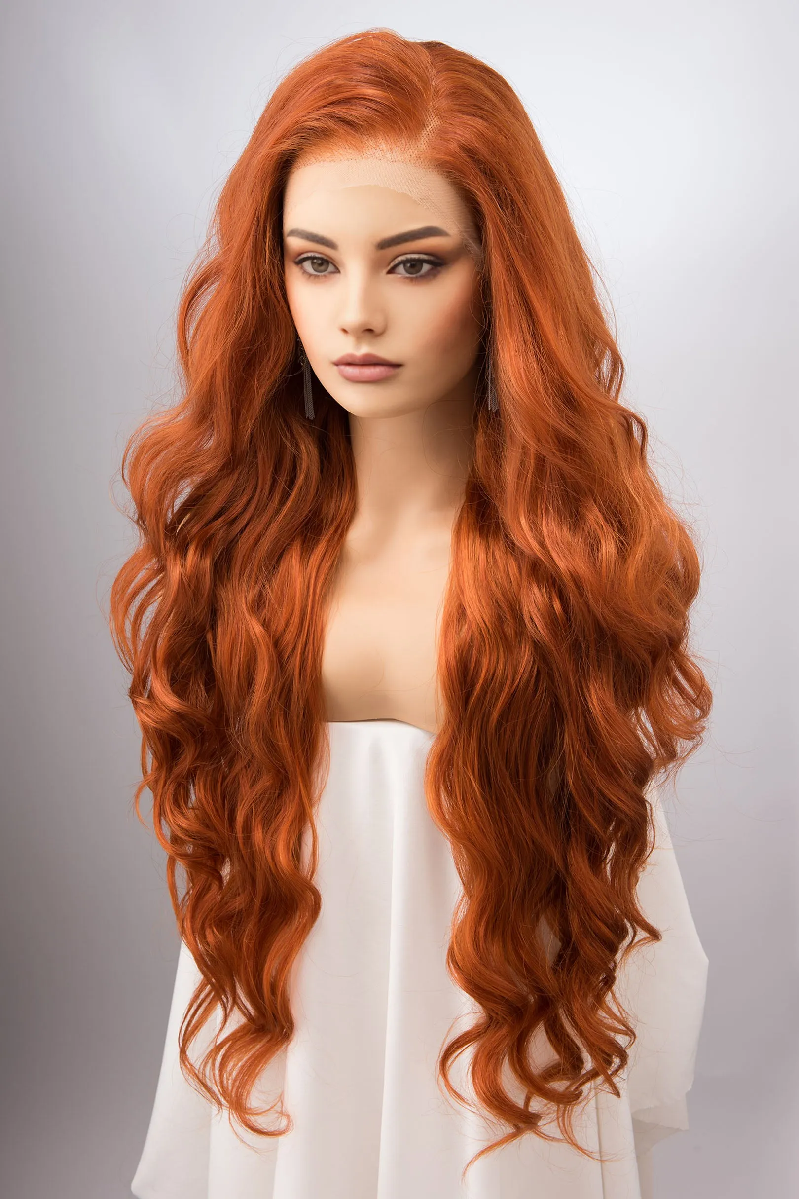 Ginger Red Head Lace Synthetic Wig Rooney Chappell Look