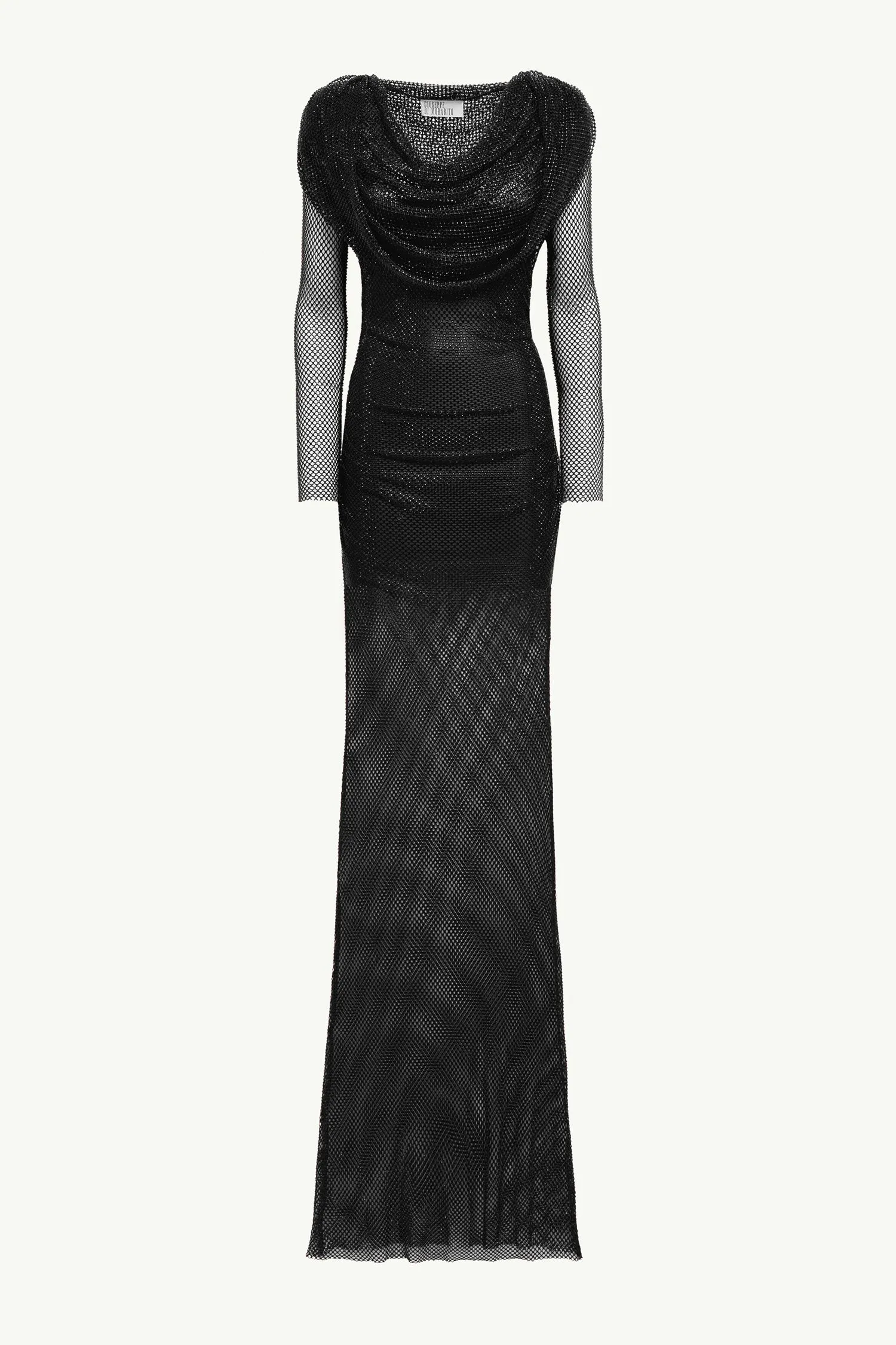 GIUSEPPE DI MORABITO Long Dress Hooded In Crystal Net