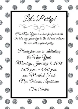 GLITTER POLKA DOTS CUSTOM INVITATION