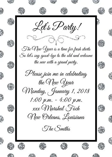 GLITTER POLKA DOTS CUSTOM INVITATION