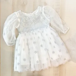 Glitter Snowflake Mesh Dress