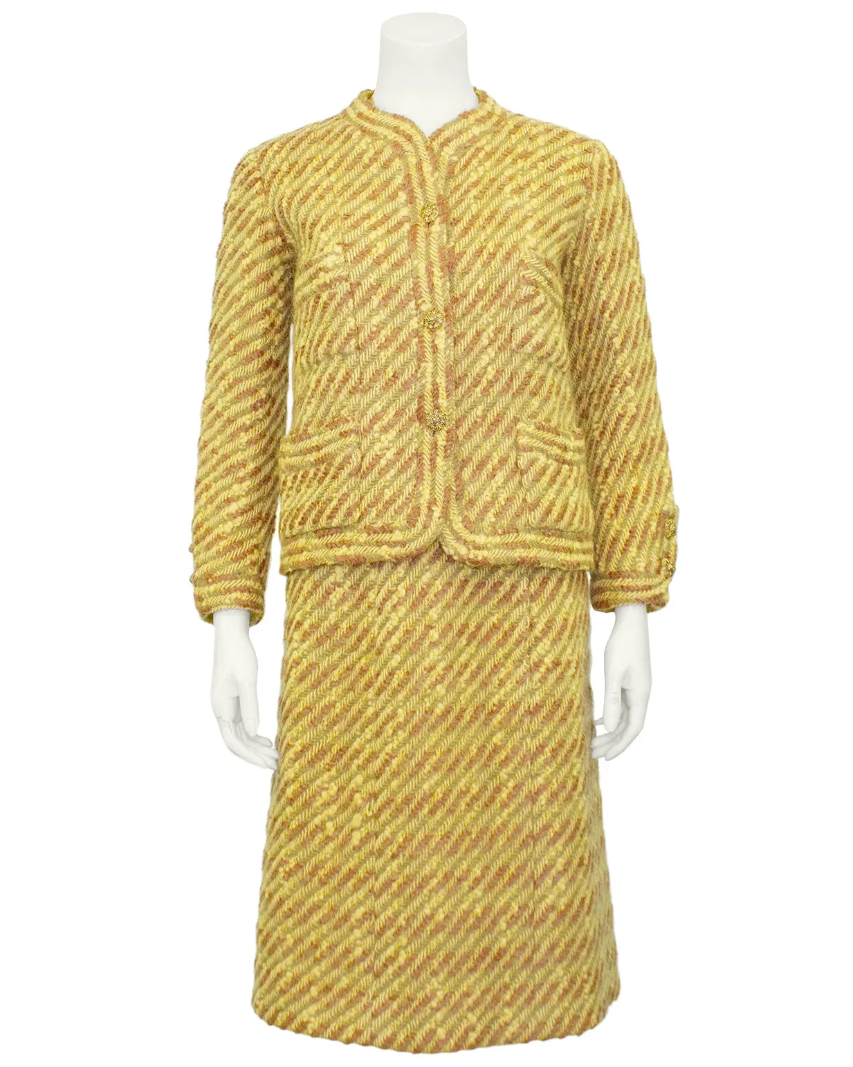 Gold and Brown Haute Couture Jacket and Dress Ensemble