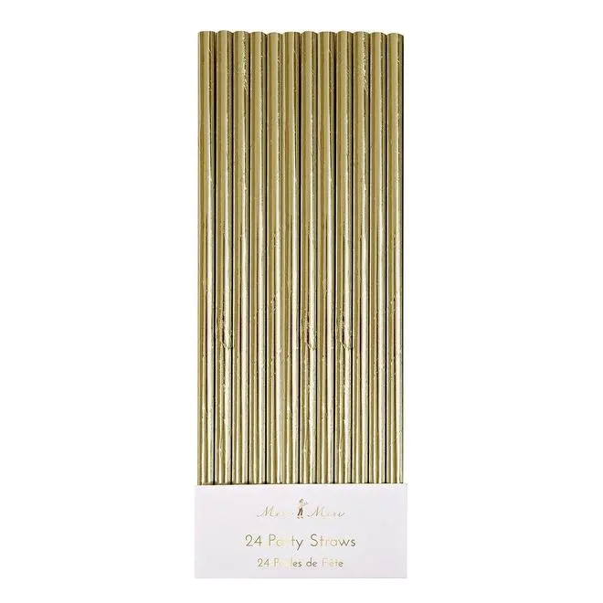 Gold Foil Party Straws