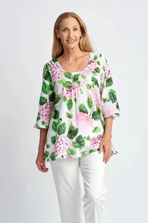 Goondiwindi Cotton Trapeze Top Hydrangea Print - 2 Colours
