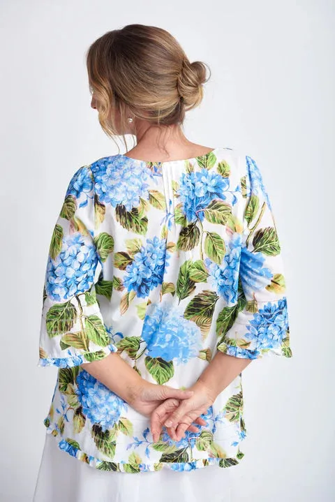 Goondiwindi Cotton Trapeze Top Hydrangea Print - 2 Colours