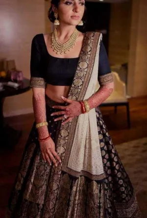 Gorgeous Black flared Indian wedding Lehenga # B1974