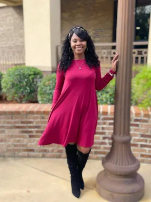 Grace Curvy Dress (Cabernet)