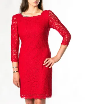 Grace Square Neck Lace Dress