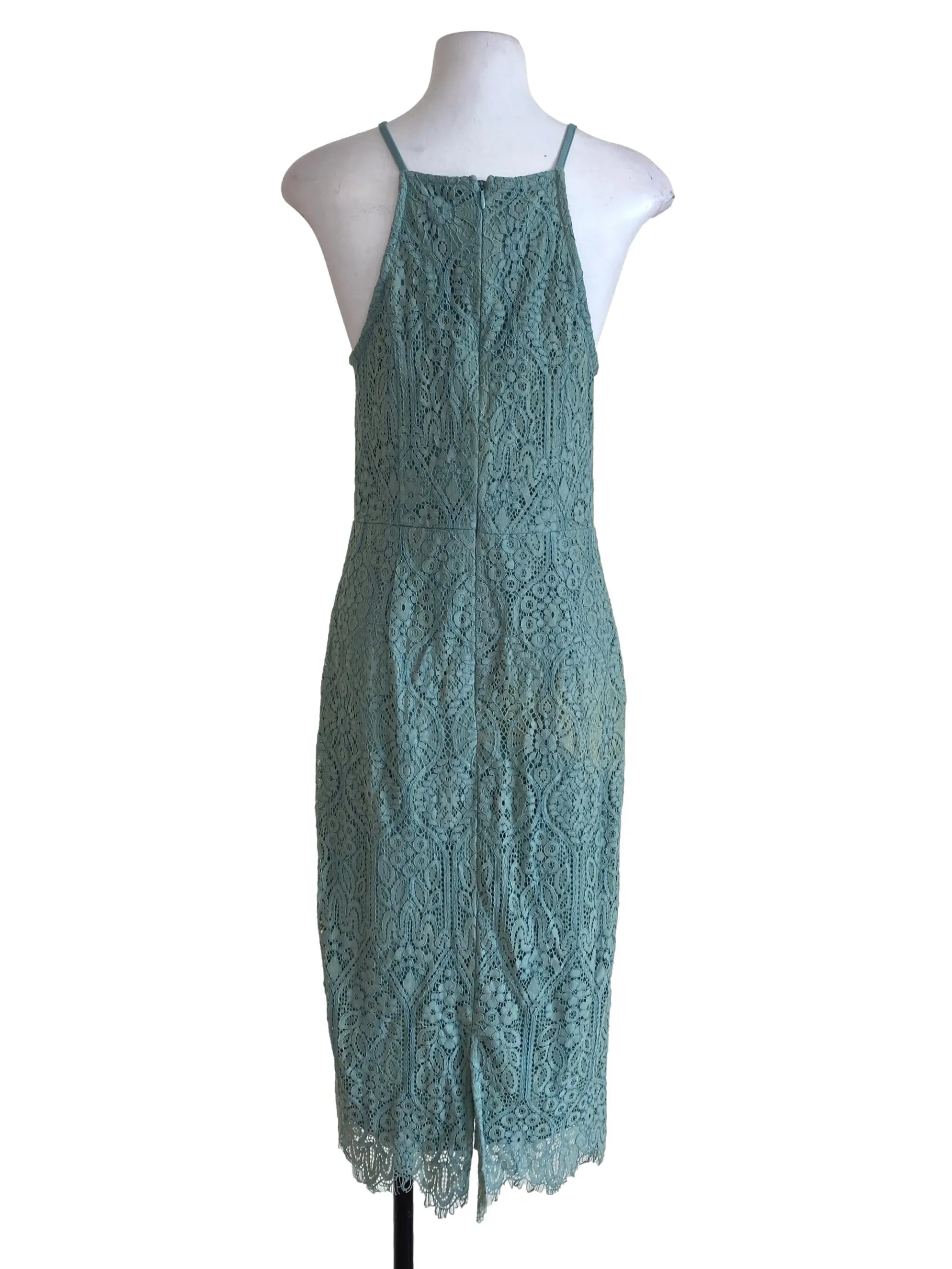 Green Floral Embroidered Sheath Dress