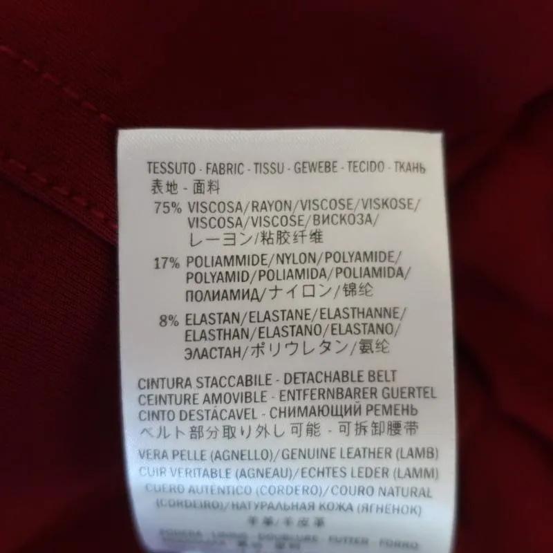 Gucci Dress Red Compact Jersey Size Small Sleeveless V-Neck Sheath