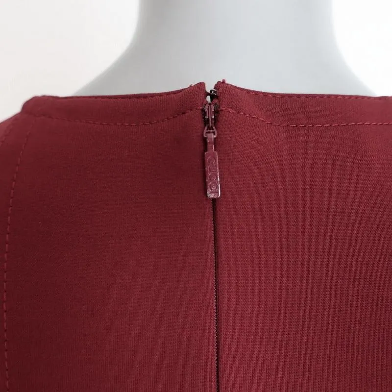 Gucci Dress Red Compact Jersey Size Small Sleeveless V-Neck Sheath