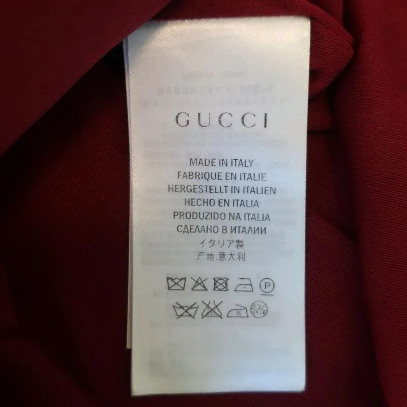 Gucci Dress Red Compact Jersey Size Small Sleeveless V-Neck Sheath