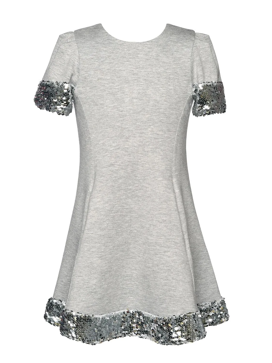 Hannah Banana Sequin Trimmed Flared Dress with Pockets