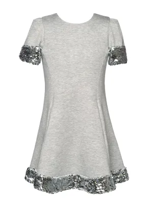 Hannah Banana Sequin Trimmed Flared Dress with Pockets