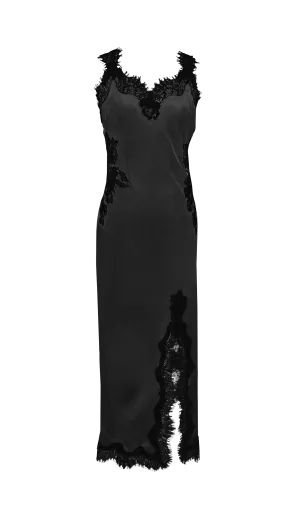Harper Strap Long Bias Dress - Black
