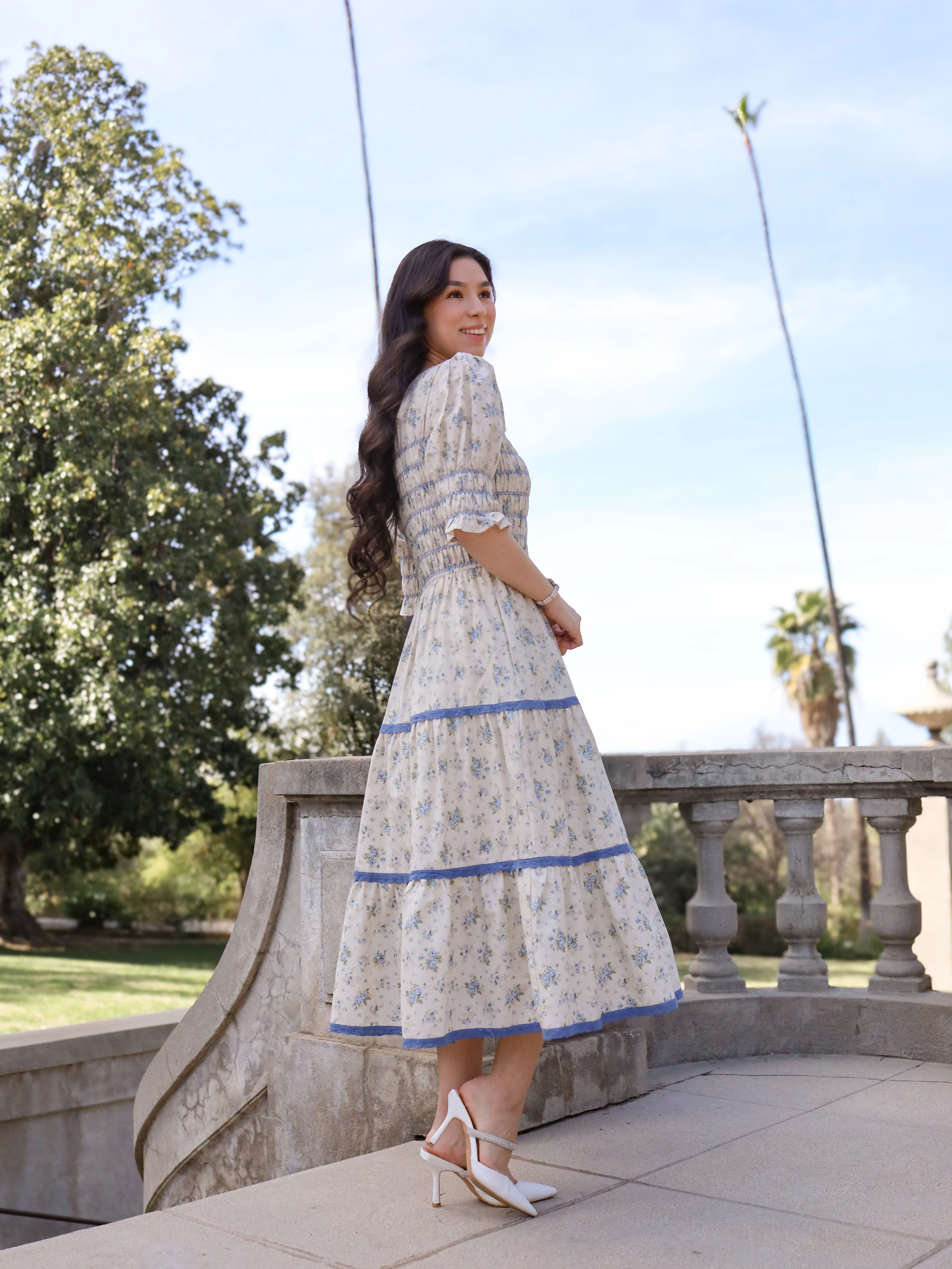 Heirloom Rose Dress - Blue