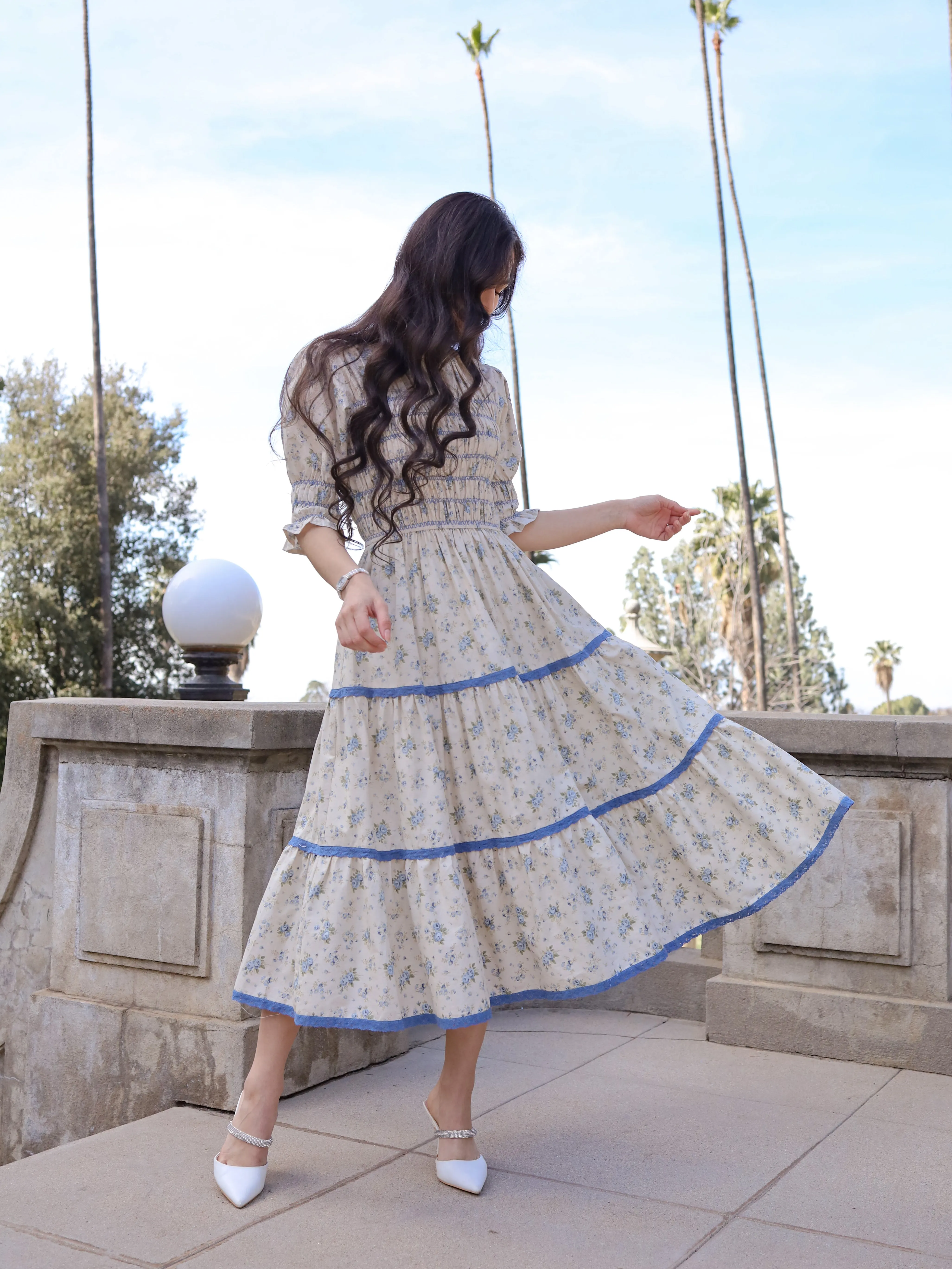 Heirloom Rose Dress - Blue
