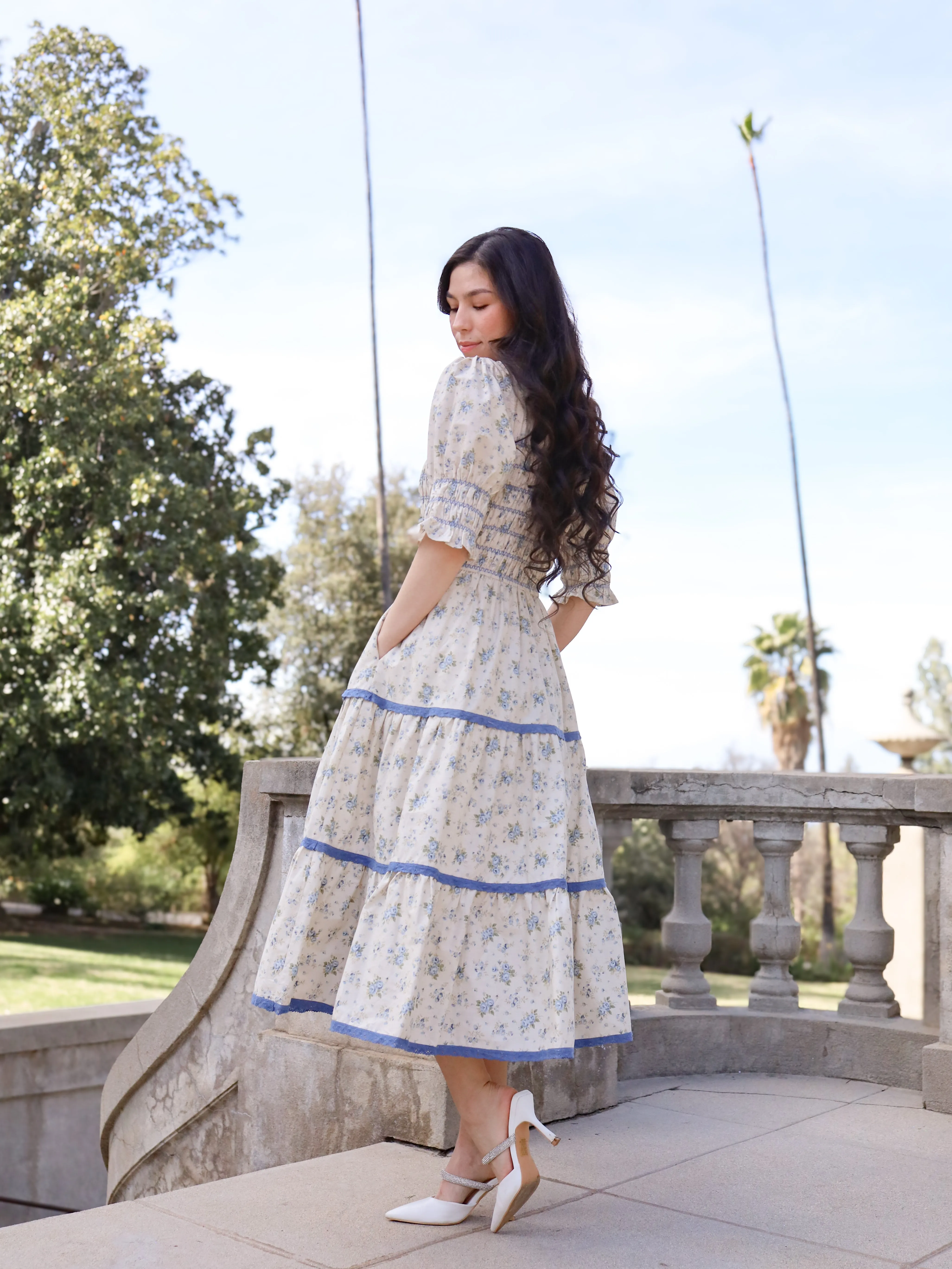 Heirloom Rose Dress - Blue