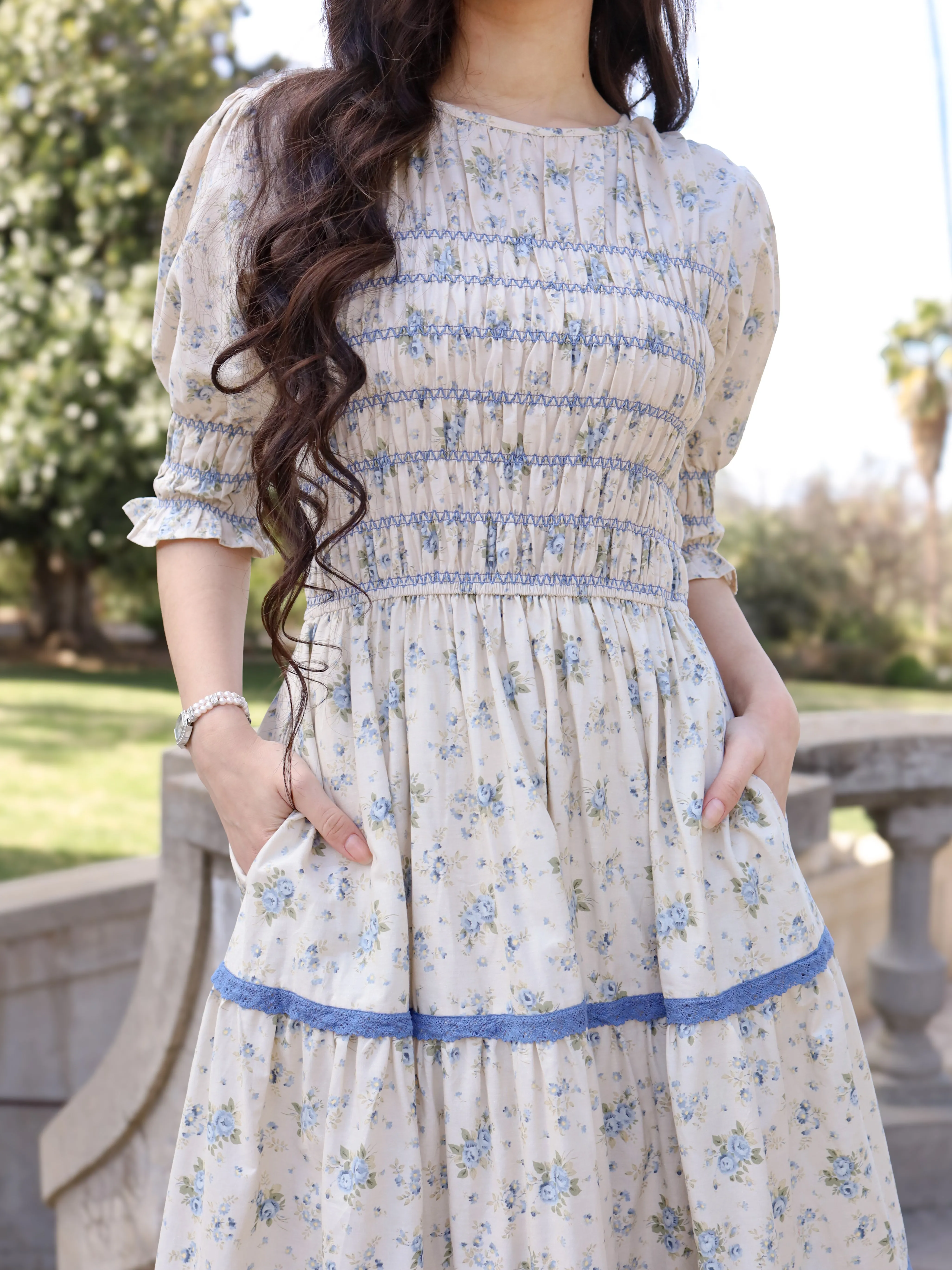 Heirloom Rose Dress - Blue