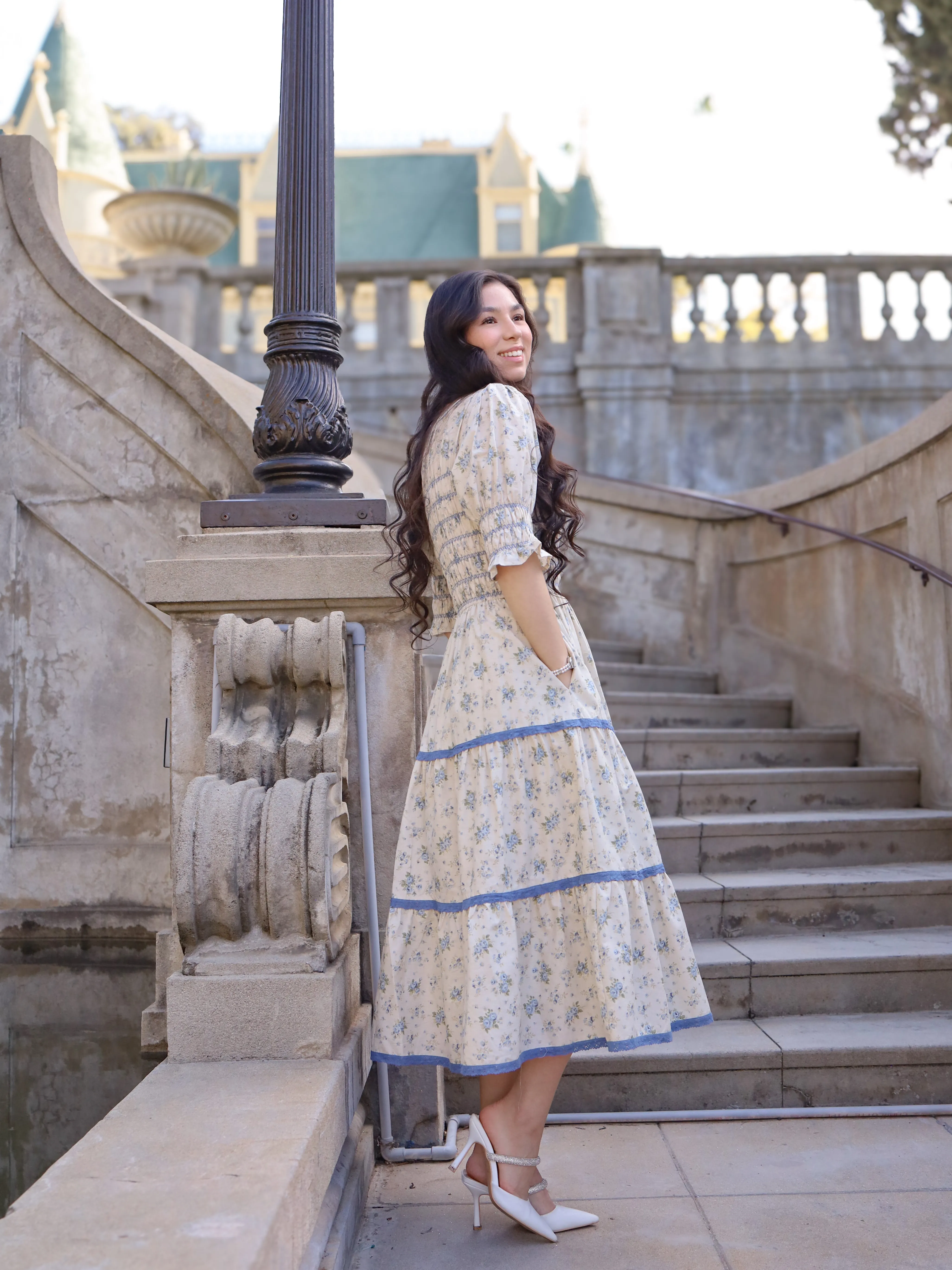 Heirloom Rose Dress - Blue