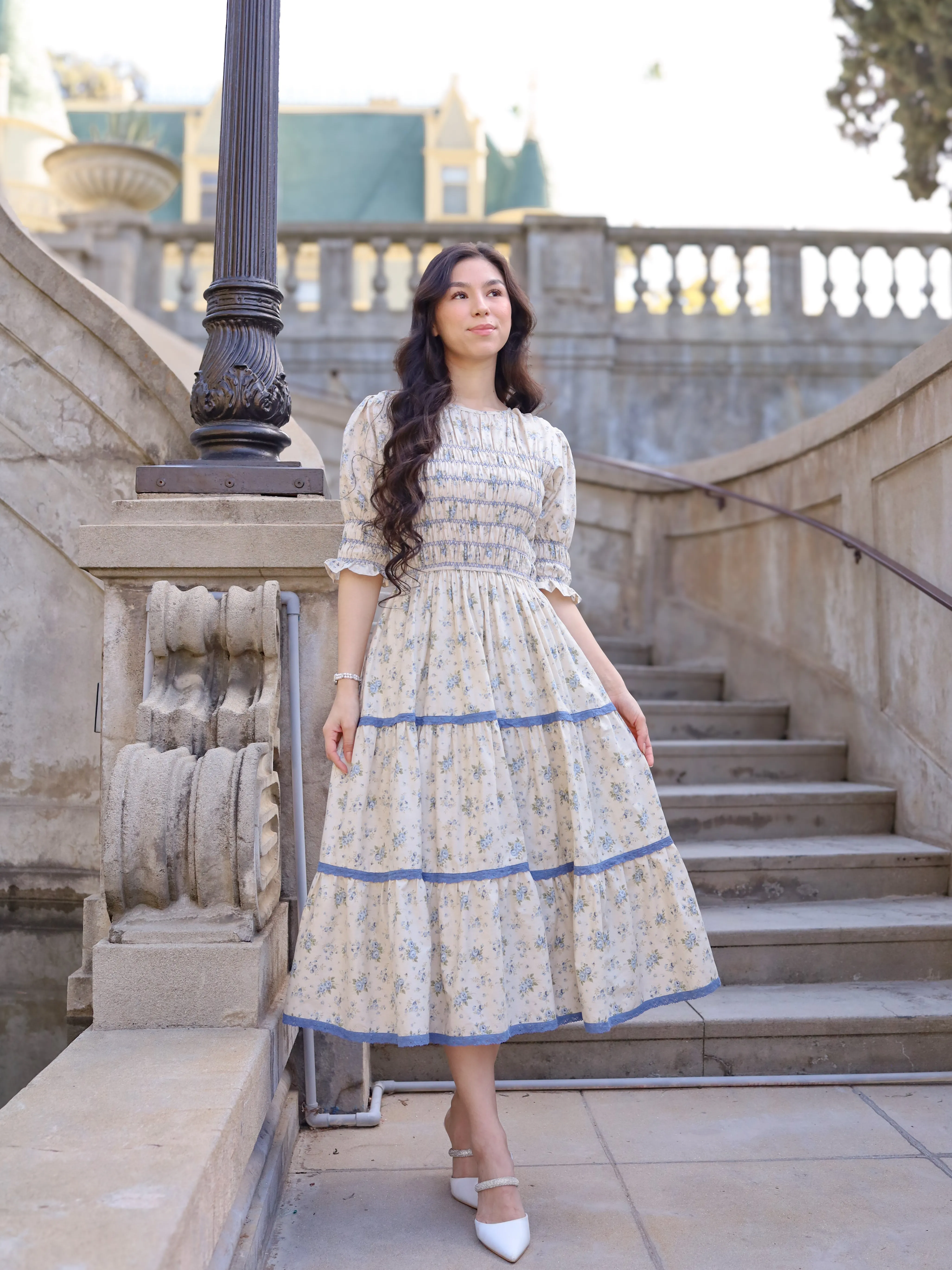 Heirloom Rose Dress - Blue