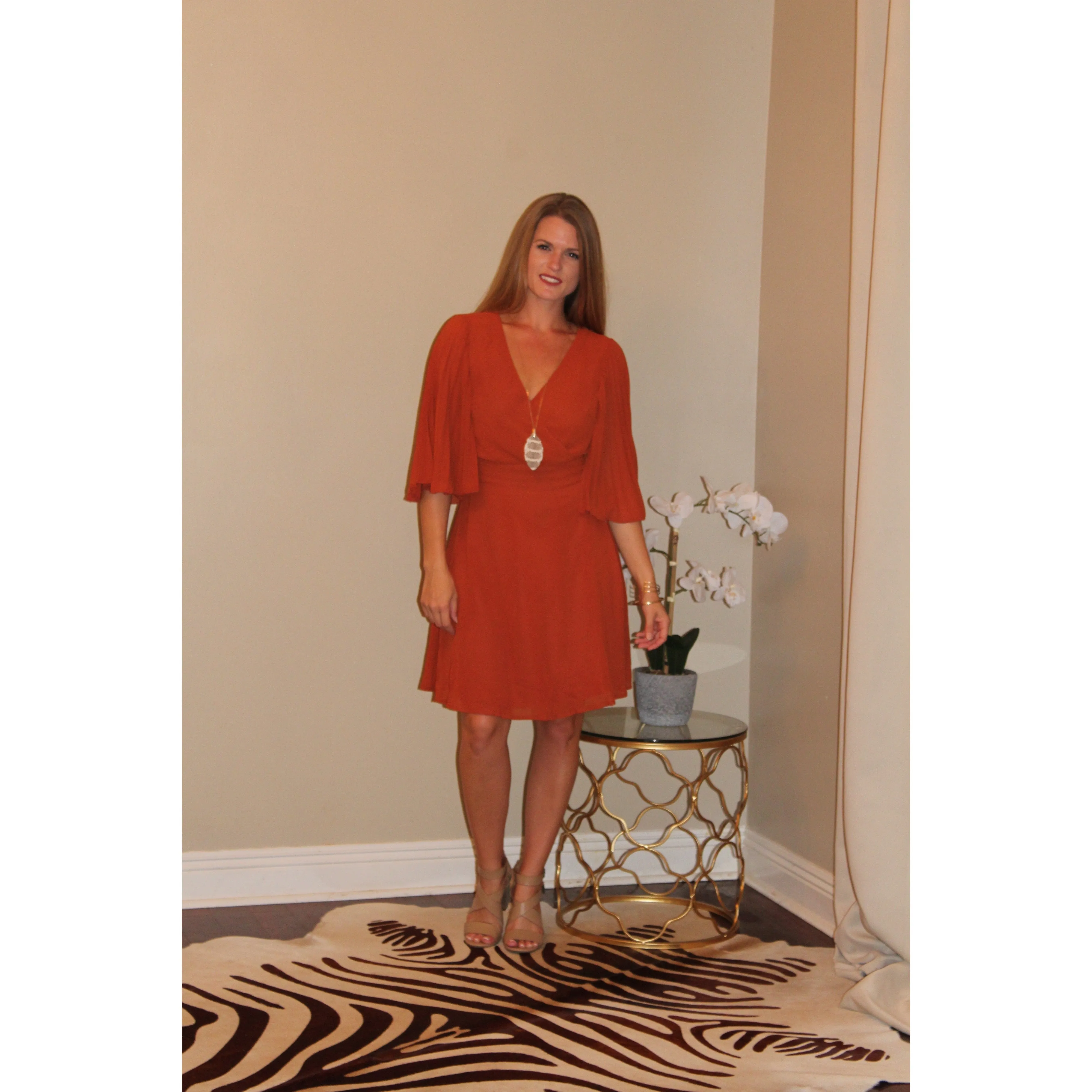 Hello There Dress-Rust