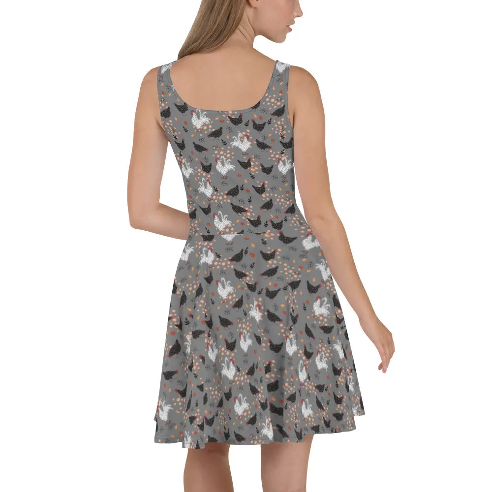 Hens & Roosters Skater Dress
