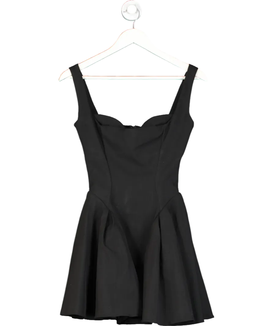 House of CB Black Bunny Shoulder-strap Crepe Mini Dress UK XS