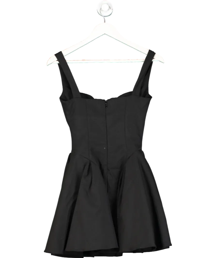 House of CB Black Bunny Shoulder-strap Crepe Mini Dress UK XS