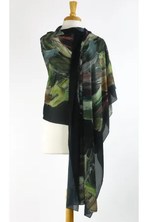 IGONNA Long and Wide Sheer Print Shawl