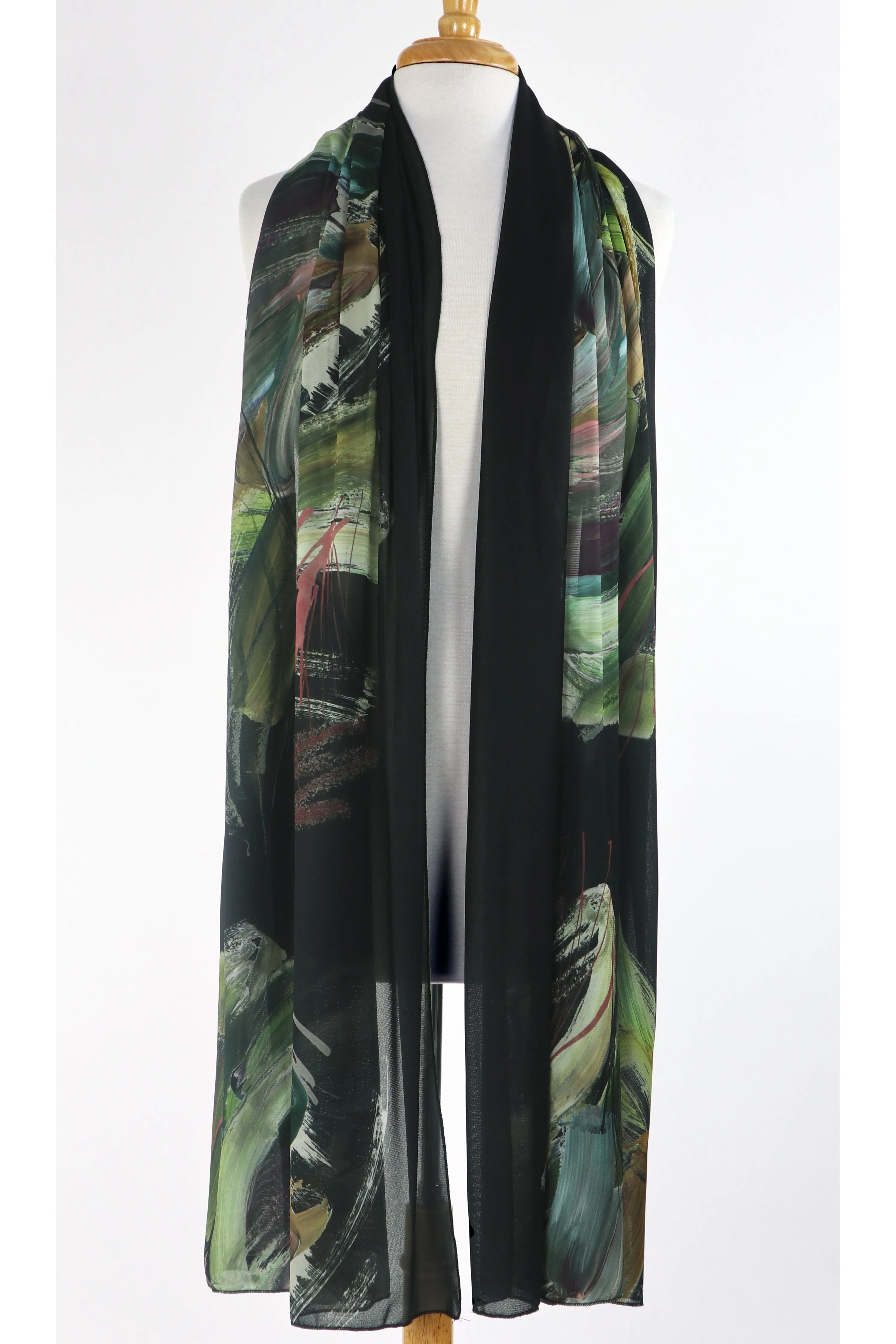 IGONNA Long and Wide Sheer Print Shawl