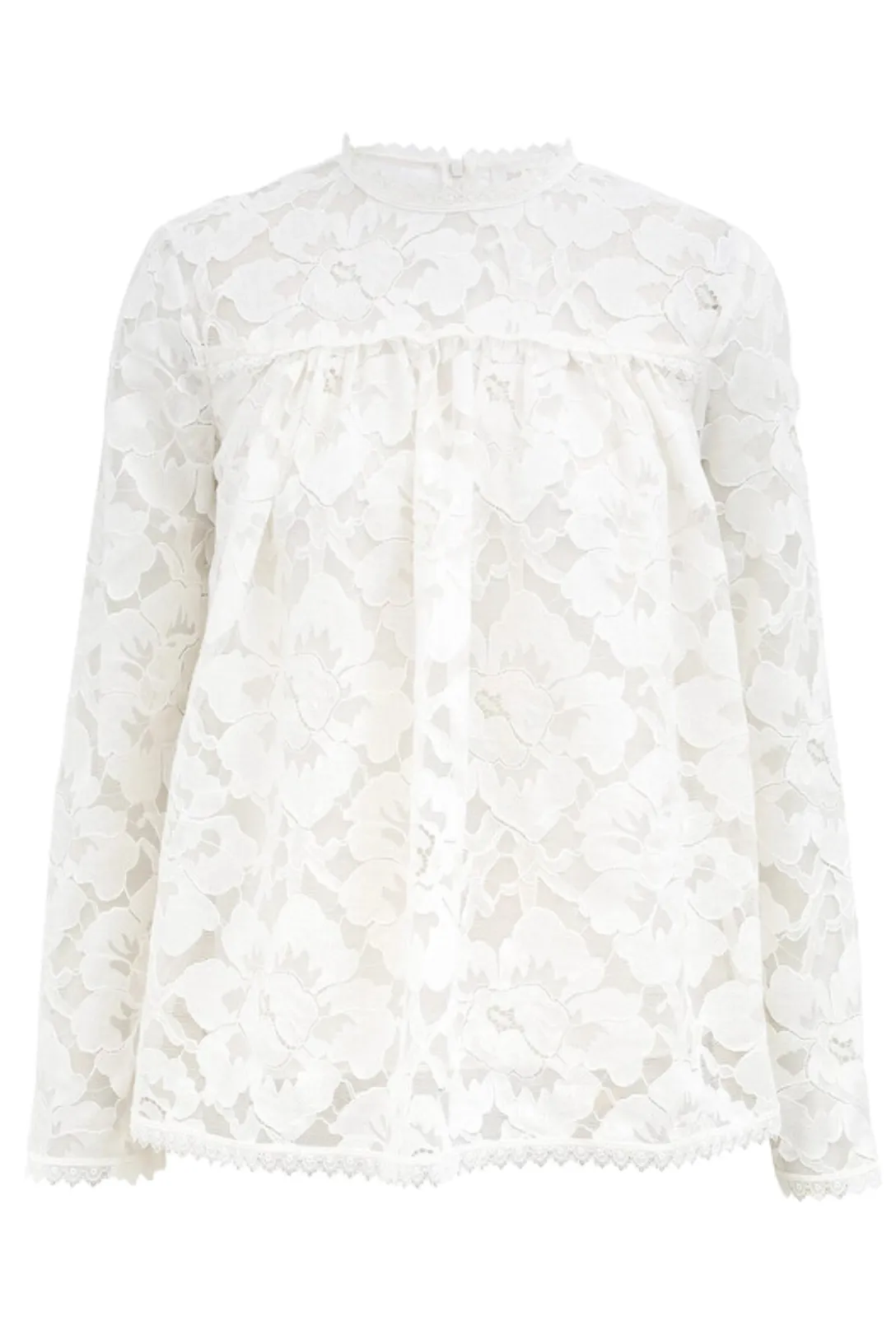 Illuminate Lace Gathered Top | Cream