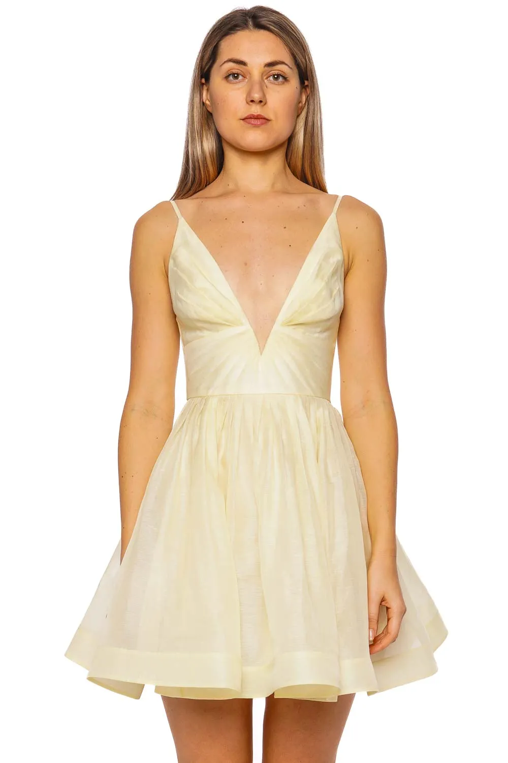 Illuminate Lemon V Neck Mini Dress