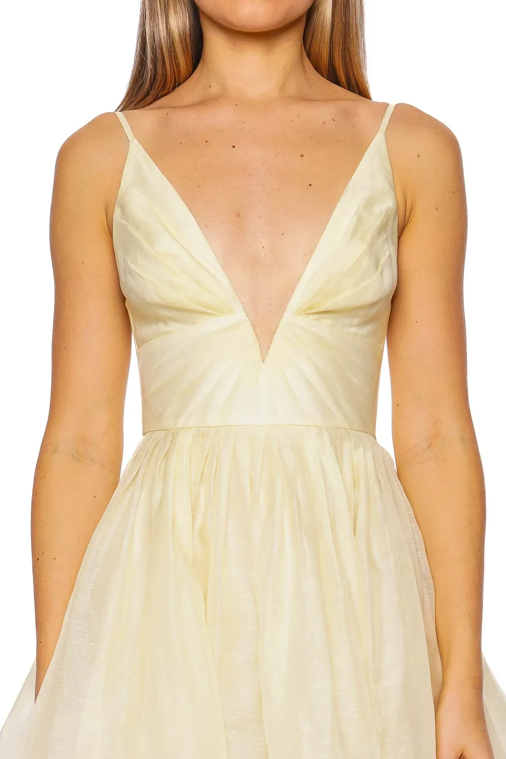 Illuminate Lemon V Neck Mini Dress