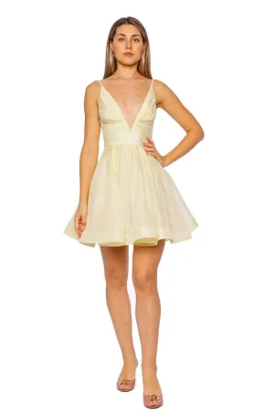 Illuminate Lemon V Neck Mini Dress
