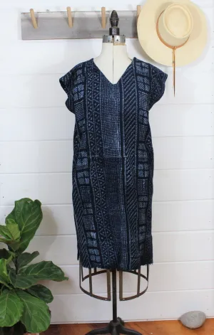 Indigo Mud Cloth Dress