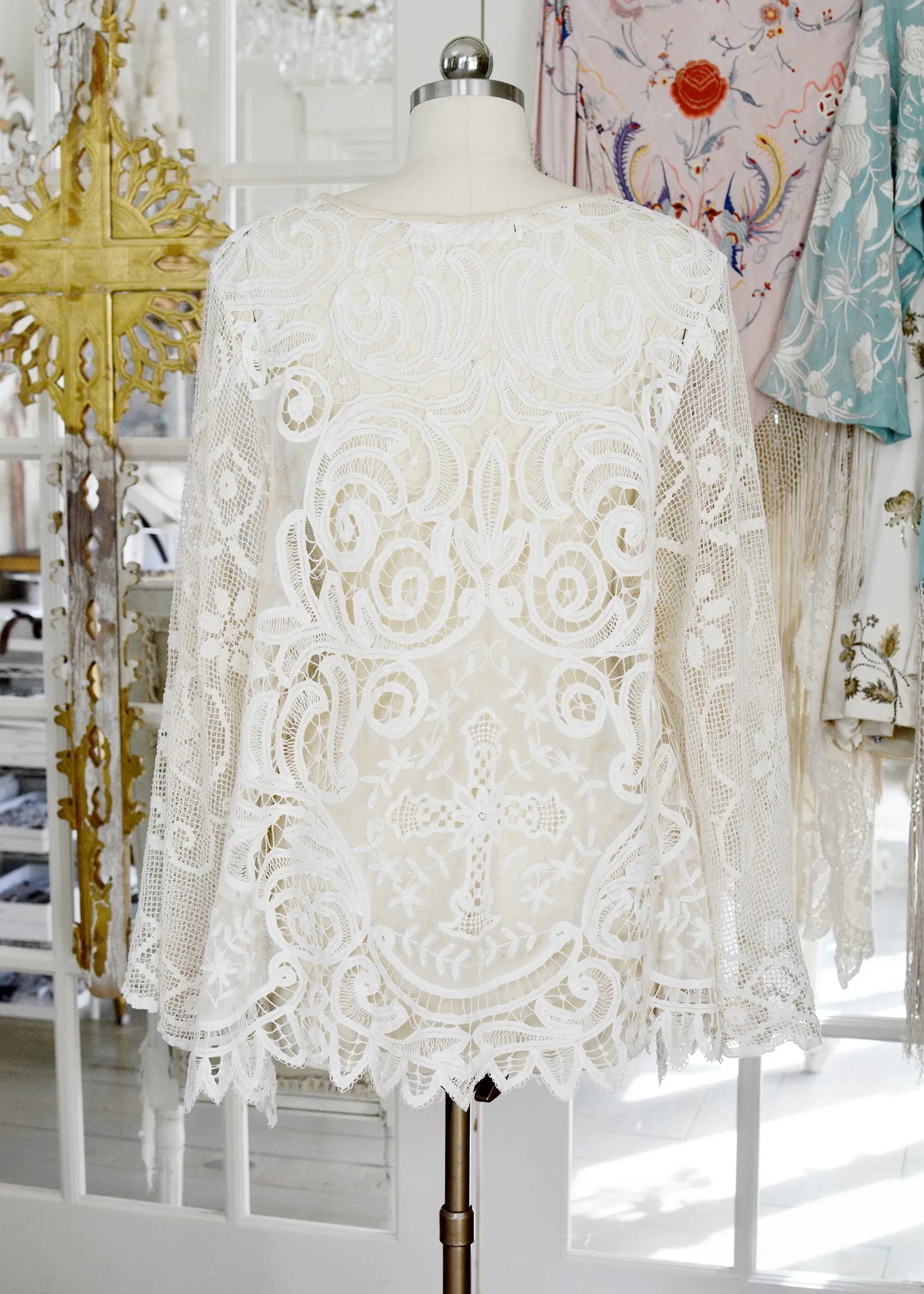Iris Antique Creme French Normandy Battenberg Lace Tunic