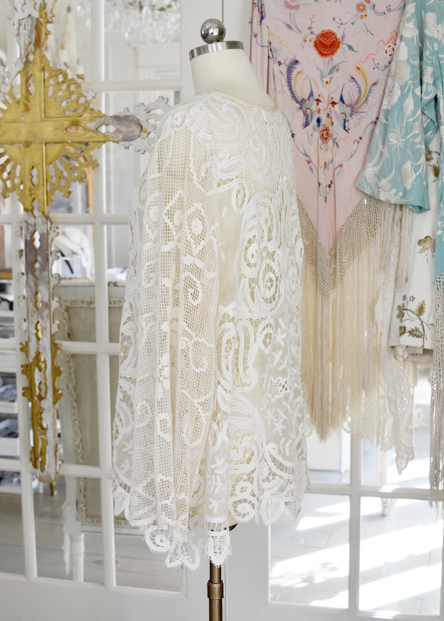 Iris Antique Creme French Normandy Battenberg Lace Tunic