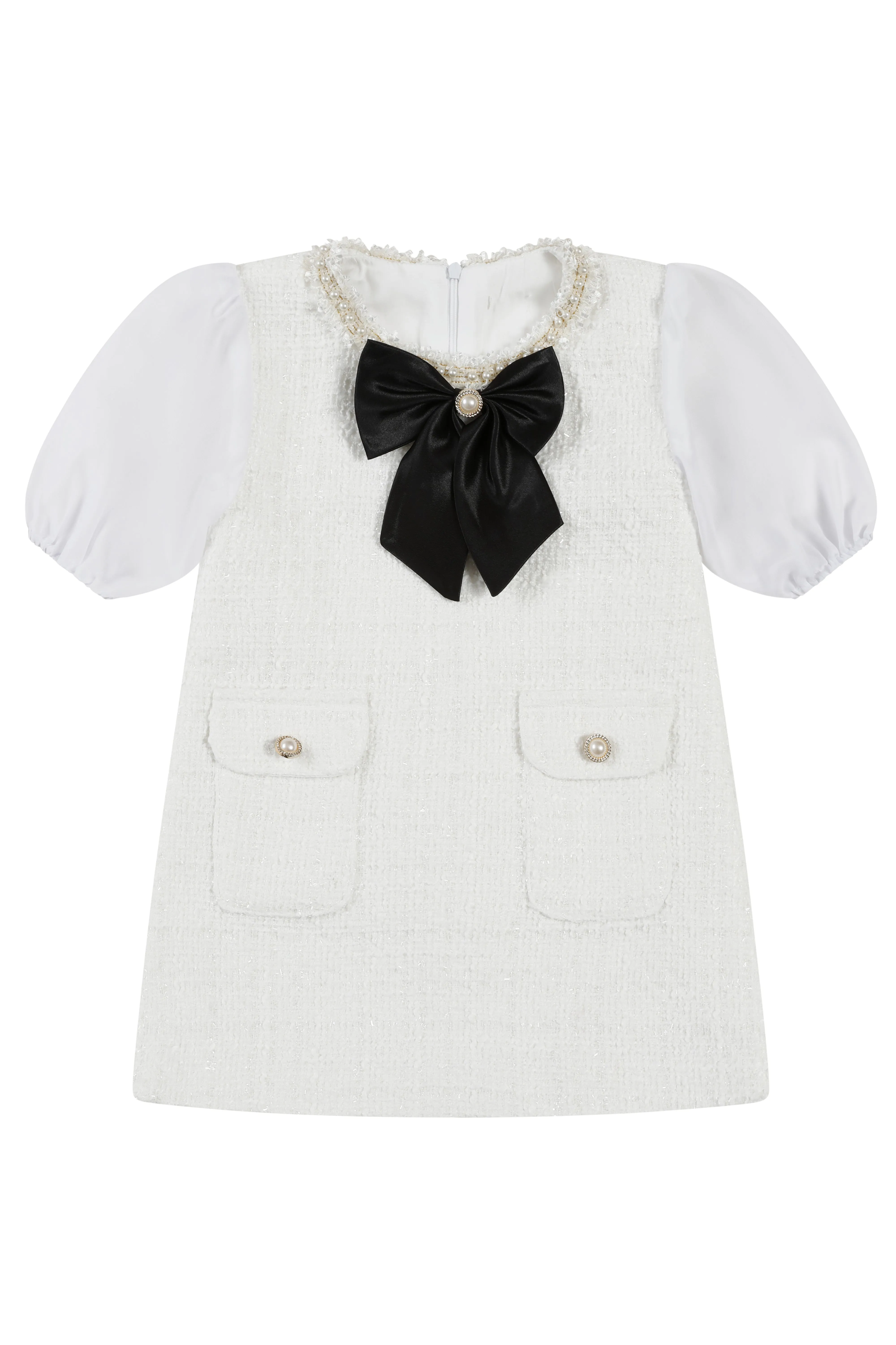 'Isabelle' bow tweed dress