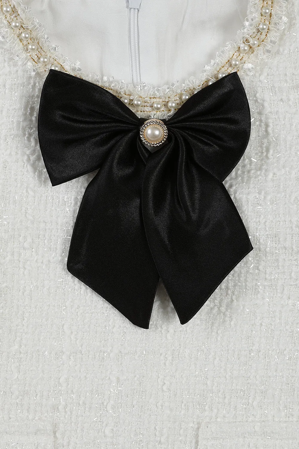 'Isabelle' bow tweed dress