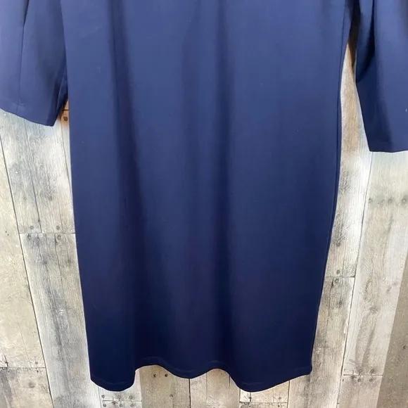 J. McLaughlin Navy Blue Puff Sleeve Sheath Dress Size Medium