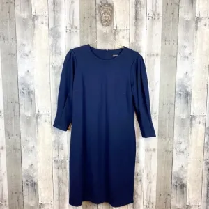 J. McLaughlin Navy Blue Puff Sleeve Sheath Dress Size Medium