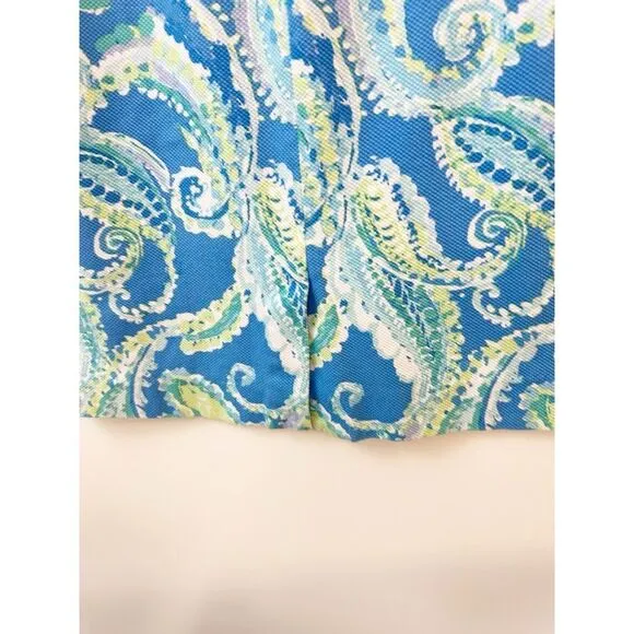 J. McLaughlin Belinda Sheath Sleeveless Dress in Watercolor Paisley Blue Size 14